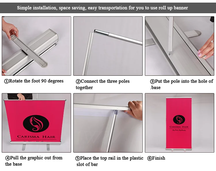 Assembly process of roll up banner