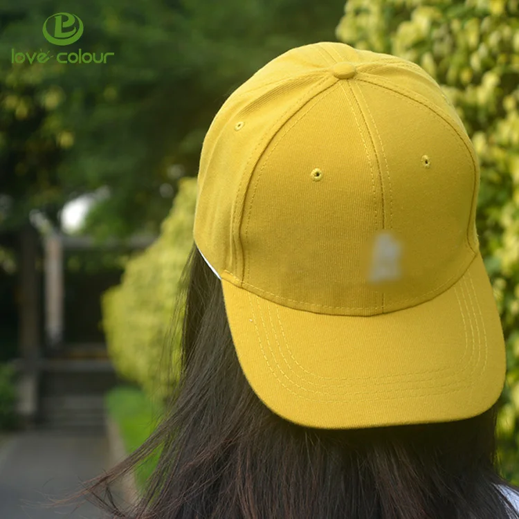 Yellow Plain Baseball Cap Hat