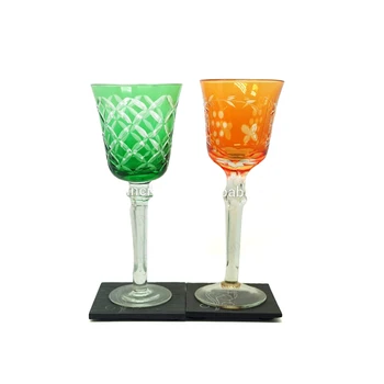 green glass goblets