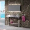 Bathroom Sink With Stainless Steel Chrome Finish Floor Standing Leg