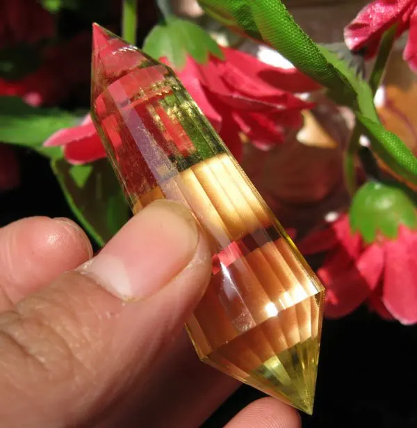 Natural 18 Sides Citrine Crystal Vogels,Quartz Crystal Vogel Prisms