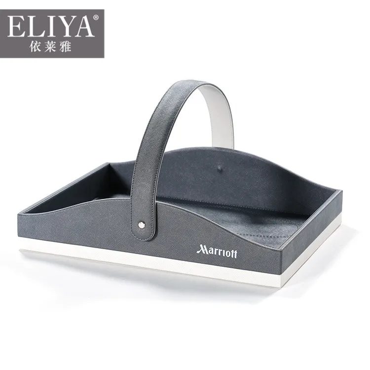 ELIYA custom luxury rectangular hotel room tray leather