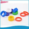 Debossed logo Two color silicone wedding ring with name