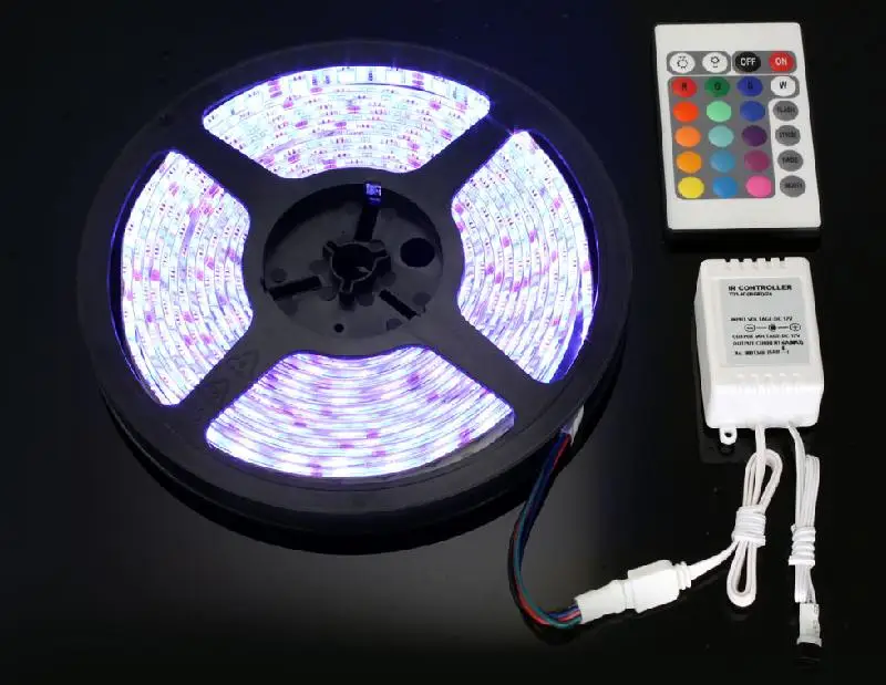 High lumen SMD 5050 led strip 5m/roll RGB strips+power supply+controller rgb ledstrip set