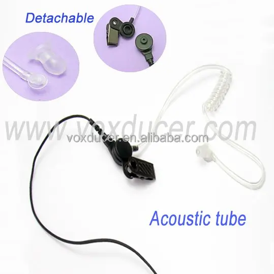 Mushroom Tip Acoustic Tube 2.5 mm Pin Port Listen Only Ear Piece Headset