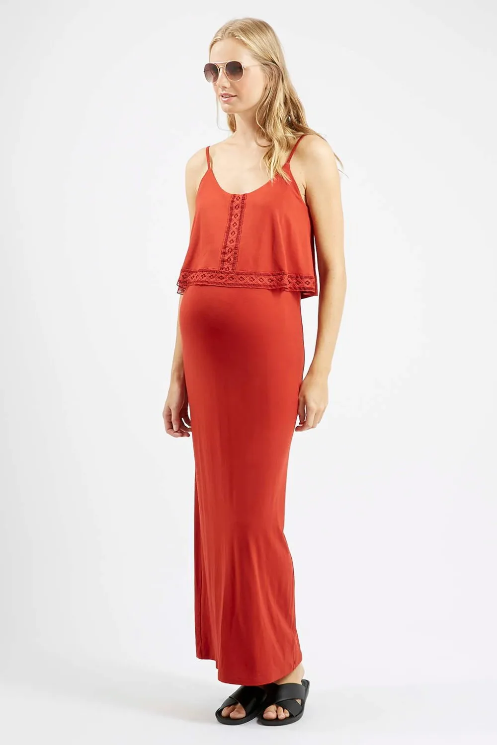 wholesale maternity overlay maxi dress, long maternity dress for