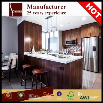 Ak1610 American  Modern Fabricated Fitted Kitchen  Cabinets  