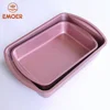 pink oblong baking pan