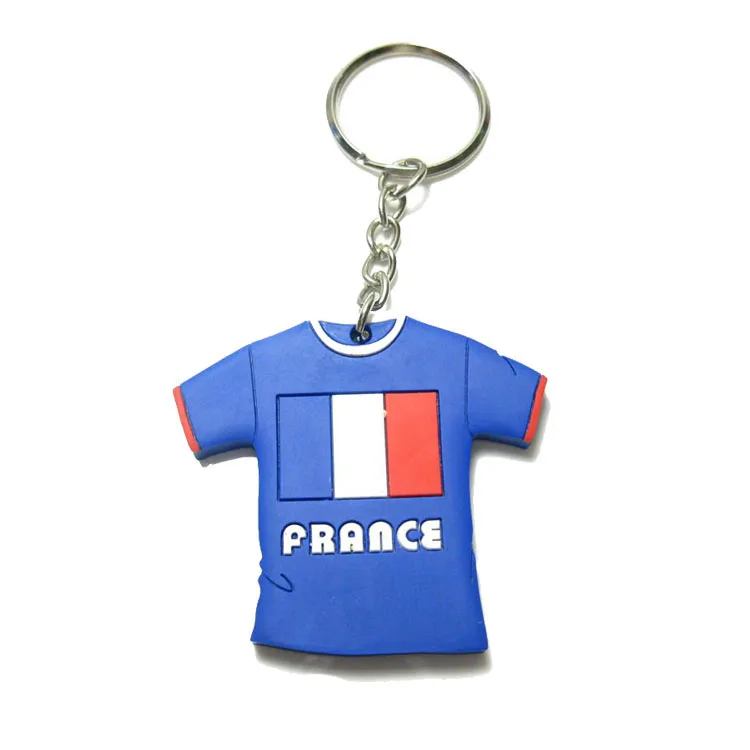 Football Tshirt Sport Keyring Custom Made Keychain Soft 3d Rubber Pvc