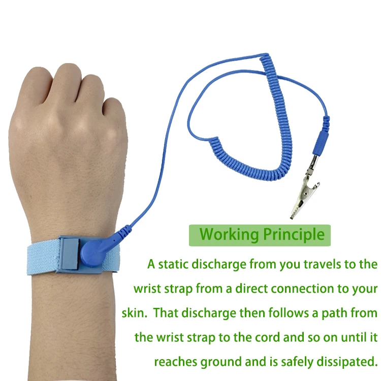 Epa Cleanroom Use Antistatic Wrist Band Esd Bracelet Adjustable