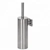 Eco-friendly decorative unique chrome round wall mounted stainless steel toilet brush holder