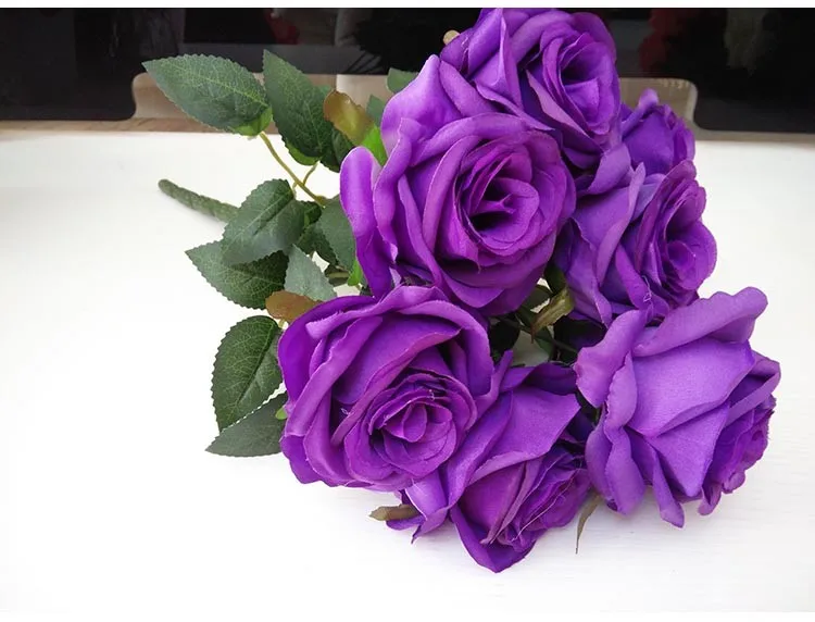 Cheap Artificial Fake Plastic Flower Single Rose Mix Color Red Roses