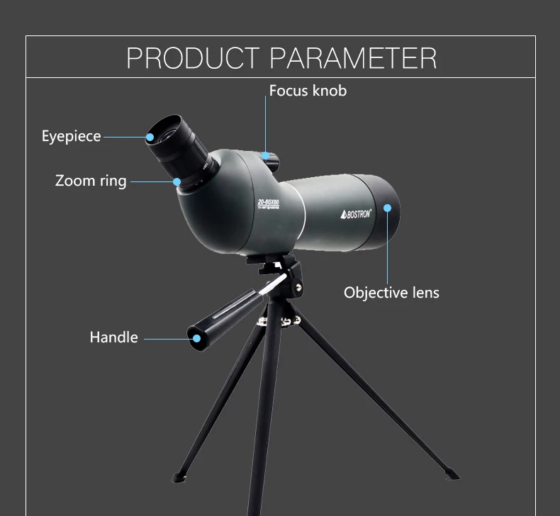 2060x60mm High Power Spotting Scope With Tripod Bird Watching Spotting