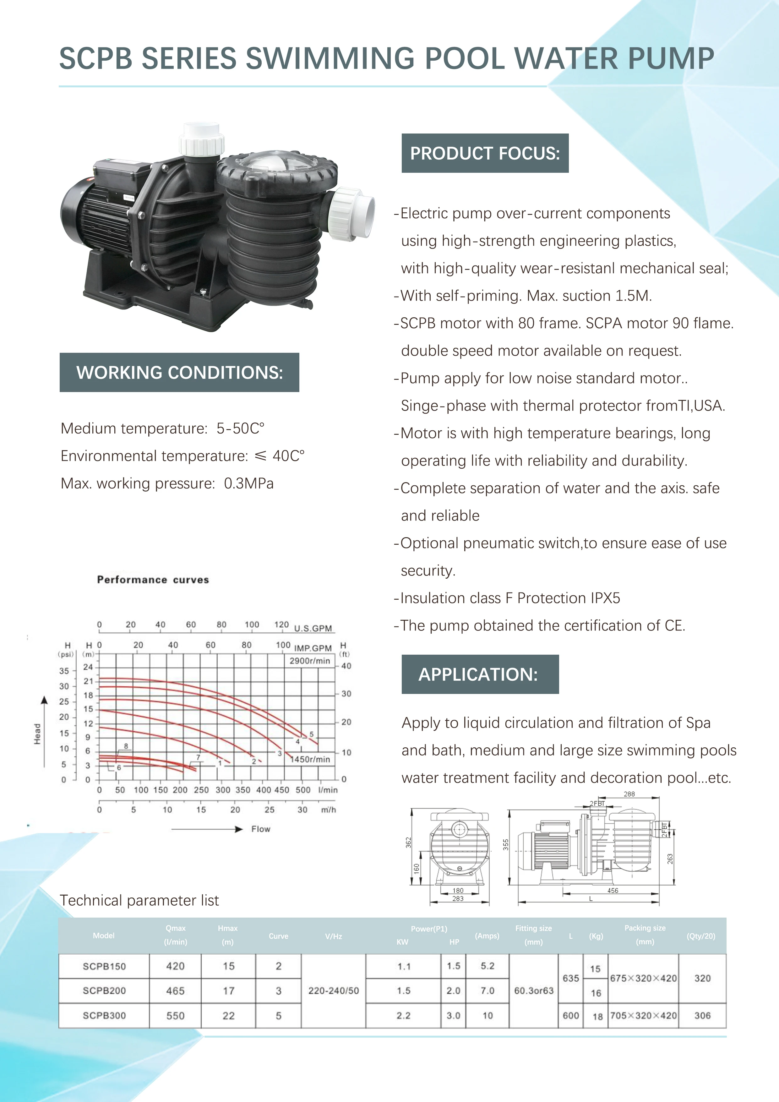 High Pressure Swimming Pool Water Circulation Pump - DAREMAY