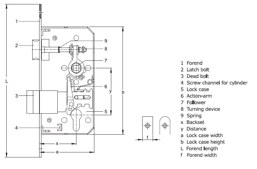 50mm Backset Security Mortise Door Lock Body With Four Steel Bolt Buy