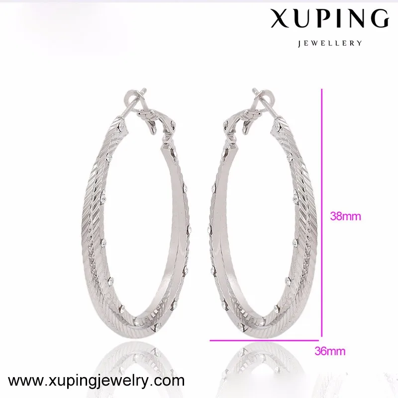 90912 Xuping Self Piercing Hoop Earrings,Gold Plated Jeweleries,Cheap