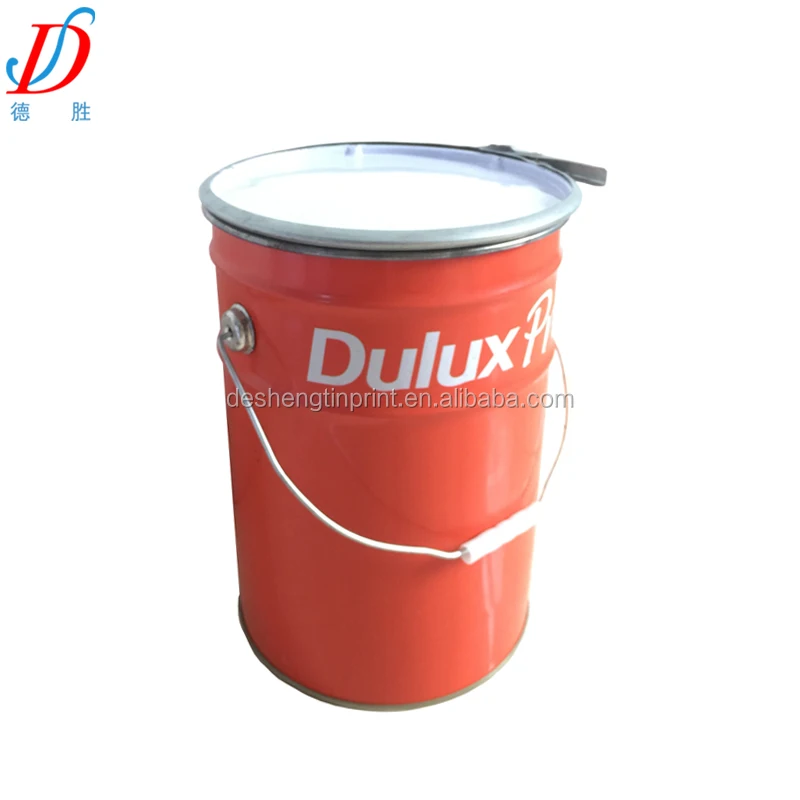 Customized 20 Liter Conical Metal Chemical Paint Tin Buckets With Lever