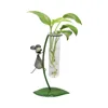 Cheap 3D metal crafts mouse hydroponic glass flower planter pot