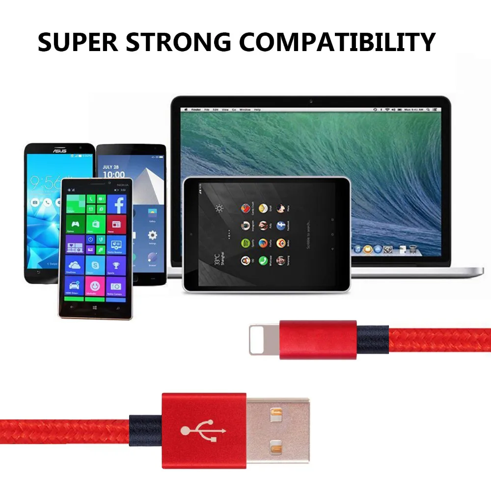 Custom Braided USB Cable 3 Meter /10FT Durable Nylon Braided Charging Cable for iPhone Charger - ANKUX.COM