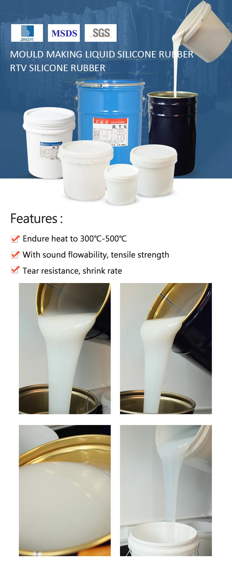 High Temp Silicone Mold Rubber For Jewelry Mould And Metal Crafts Mold