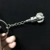 high quality 3D oil drill bit keychain silver drill charms for wholesales