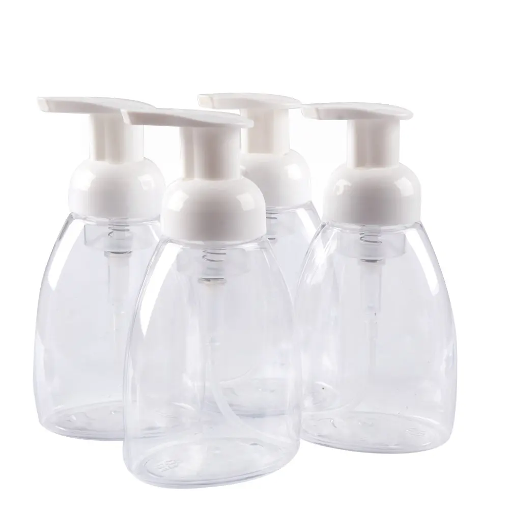 10-Pack Clear 8.5 Oz Oval Plastic for Castile Soap Foaming Soap Dispensers