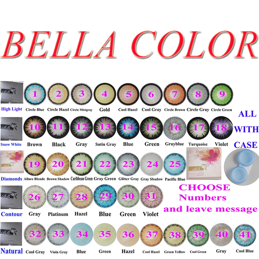 New Arrival Bella Contact Lenses Color Contact Lens Bella Color Contact Lenses 41 Colors Bella 