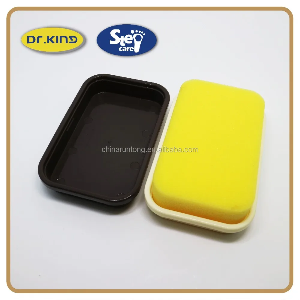 Plastic Box Doublesided Instant Clean Shoes Liquid Polish Sponge