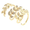 16240 xuping flexible knuckle leaf spiral finger band 14k gold plated art deco gold cz engagement ring