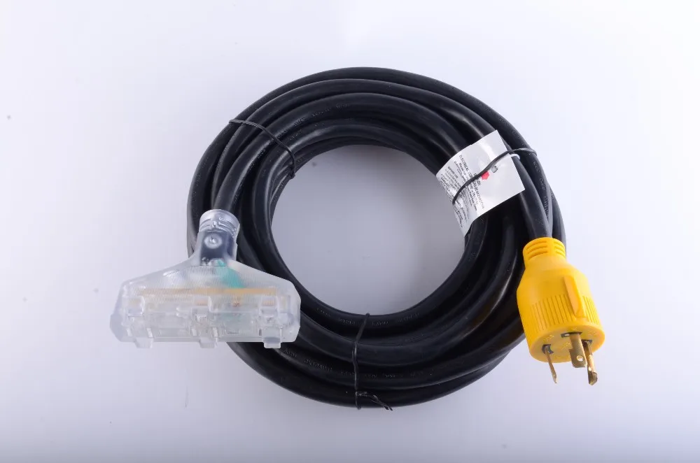 H30234 25ft 30a 125v Generator Power Cord Turns 1 Generator Plug To 3