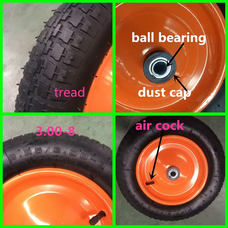 13 Inch Air Filled Tire Pneumatic Welded Rim Replacement Wheel For