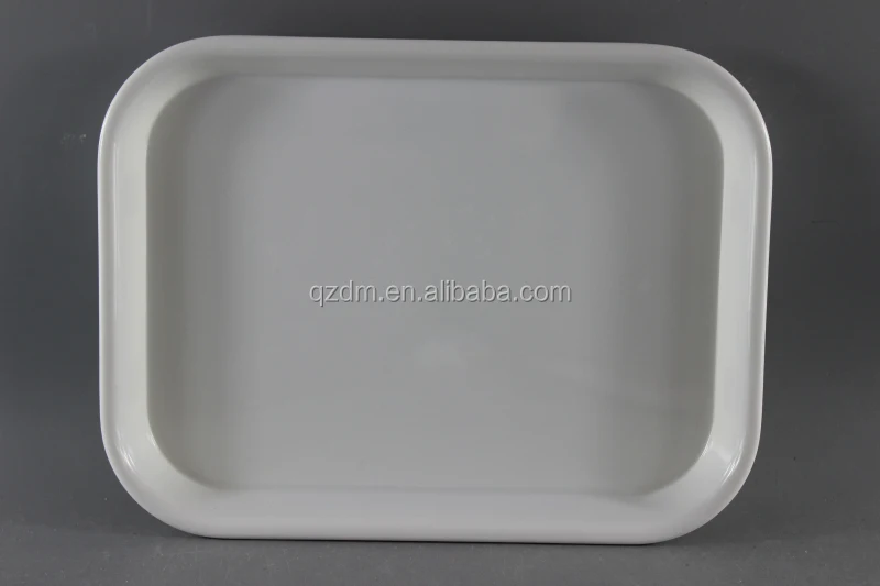 White Melamine Hotel Tray Plastic Servring Tray 10inch