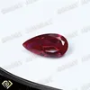 lab created red corundum pear cut clear ruby loose gemstone