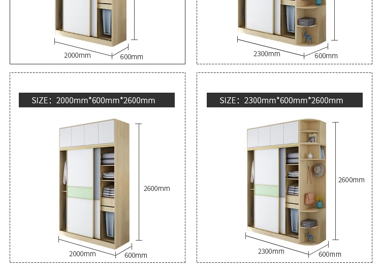 Modern Style Sliding Door Clothes Cabinet Bedroom Furniture Set ...