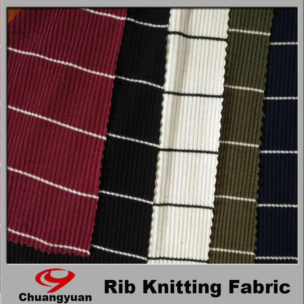 2016 New Design Stripe 4x2 Metallic Rib Knitting Fabric - Buy Rib