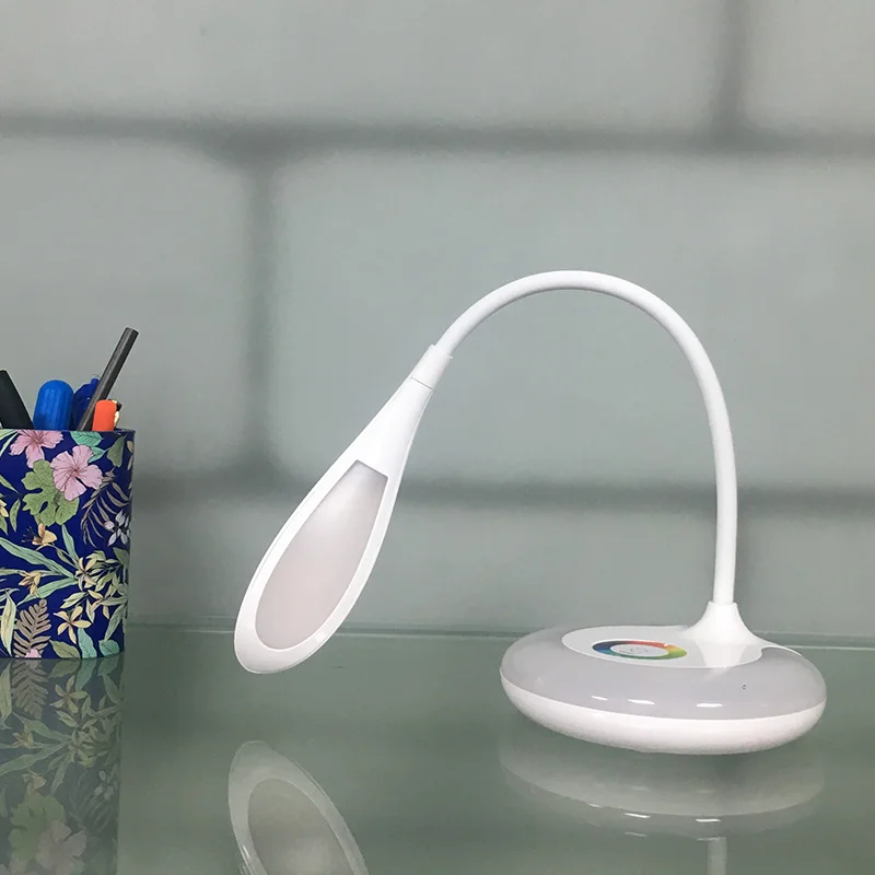 Rgb Color Changing Light Led Table Desk Reading Lamp Gooseneck Modern Reading Light With Touch
