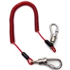 retractable safety spring tool lanyard with double swivel carabiner