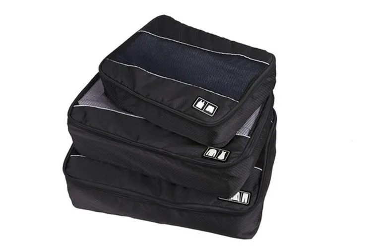 Portable brand 3 piece set traveling storage bags luggage organizer travel packing cubes