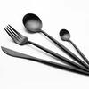 Stainless Steel Matel Fashion Matte Black Cutlery Tableware Dinner Ware Flatware