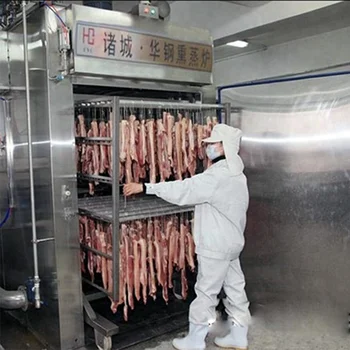 CE autom&aacute;tica Comercial m&aacute;quina de fuma&ccedil;a de peixe para peixe defumado, carne, frango, pato, salsicha f&aacute;brica de alimentos