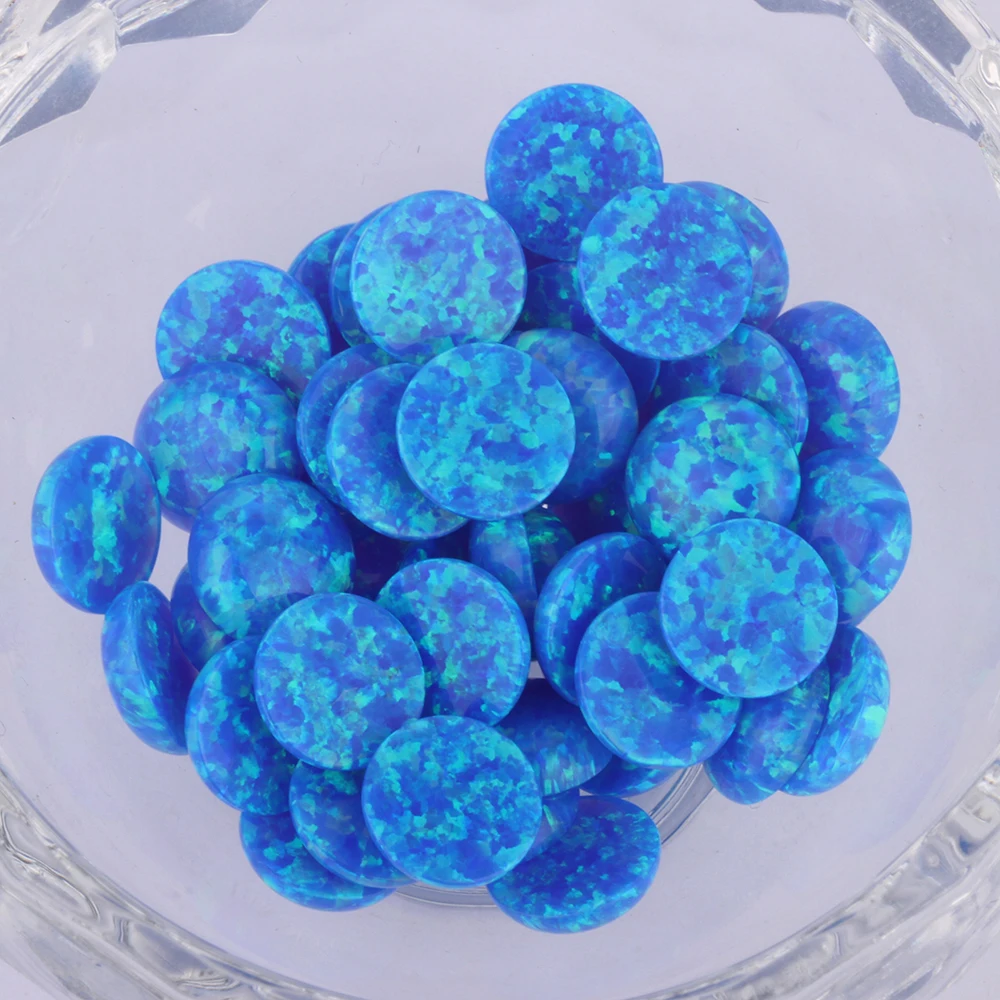6mm Synthetic Opal/round Cabochon Blue Fire Opal Beads Buy Synthetic