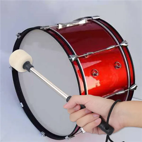 Durable Bass Drum Mallet Drumstick With Wool Felt Head Percussion