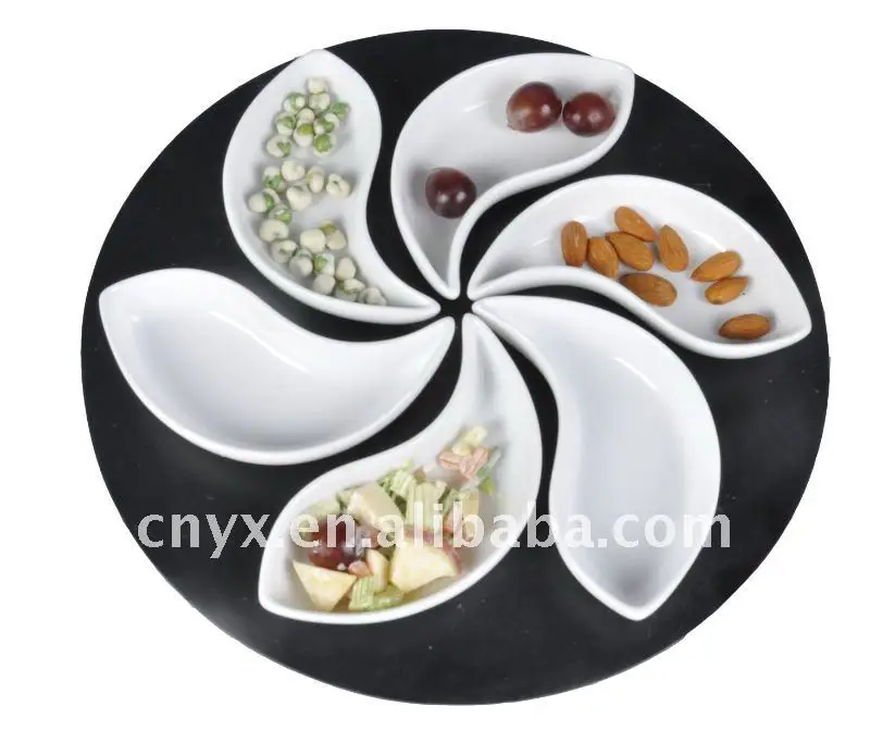 1 Pc placa de merienda Plato de aperitivo Snack Plato de cerámica ensalada de servidores 