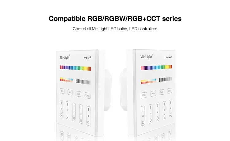 Milight T4 AC85-265V 4-Zone RGB+CCT Smart Touch Panel Remote Controller
