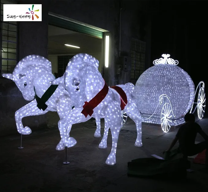 Outdoor Christmas Decoration Horse Led Lighted Carriage - Buy Outdoor ...