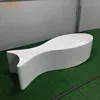 Fibreglass outdoor designer bench sun protection seat settle fish shape long stool for park hotel showroom