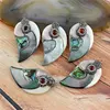 CH-ZAP0022 fashion shell pendant pave diamond,wholesale shell crystal pendant,jewelry abalone shell pave rhinestone pendant