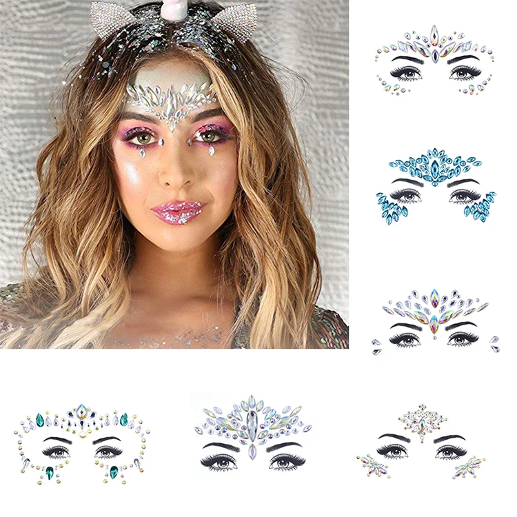 Face Jewels Sticker Make Up Adhesive Body Art Gems Rhinestone Temporary