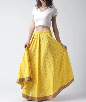 yellow long skirt and top