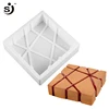 Non-stick Easy to demoulding Square Lines Silicone Mousse Cake Baking Molds